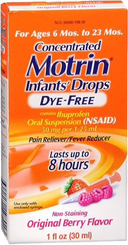 Infant's Motrin concentrated ibuprofen 50 mg per 1.25 mL